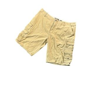 Iron‎ Co Cargo Shorts Men's 42 Khaki Utility Flat Front Workwear Gorpcore